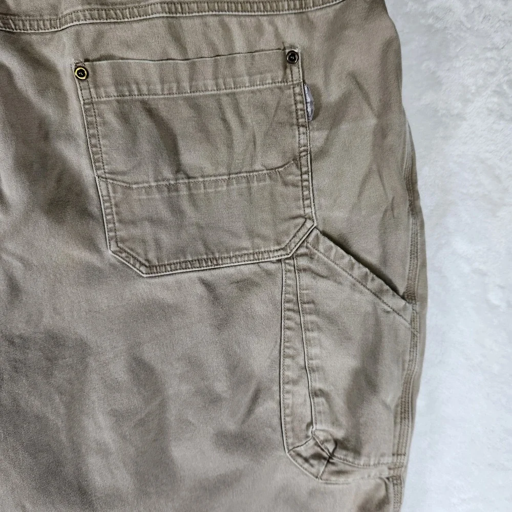 Duluth Trading Co Flex‎ Fire Hose Work Pants Men's 44x30 Khaki Canvas Utility